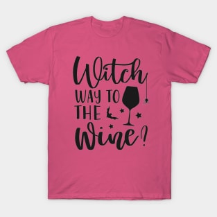 Halloween Witch way to the Wine T-Shirt